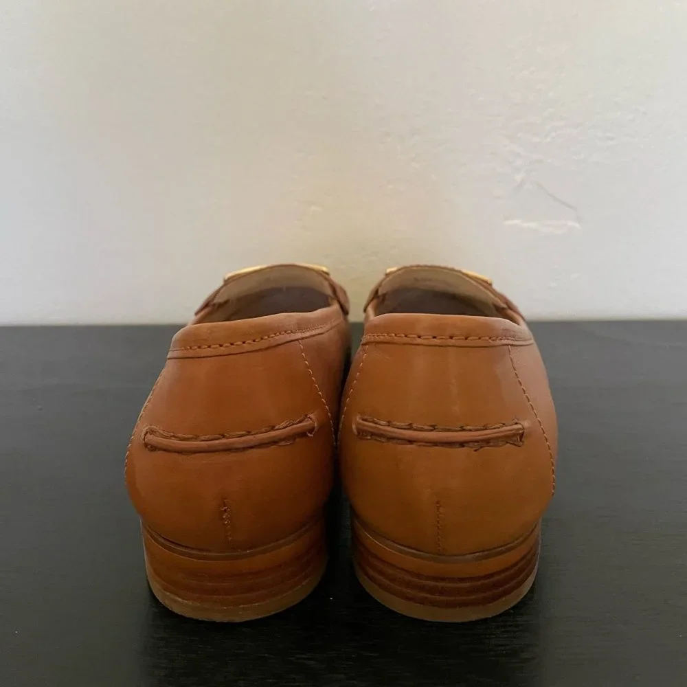 50% OFF SALE!!! MICHAEL KORS Brown Leather Loafers with Gold Detailing - Picture 2 of 5